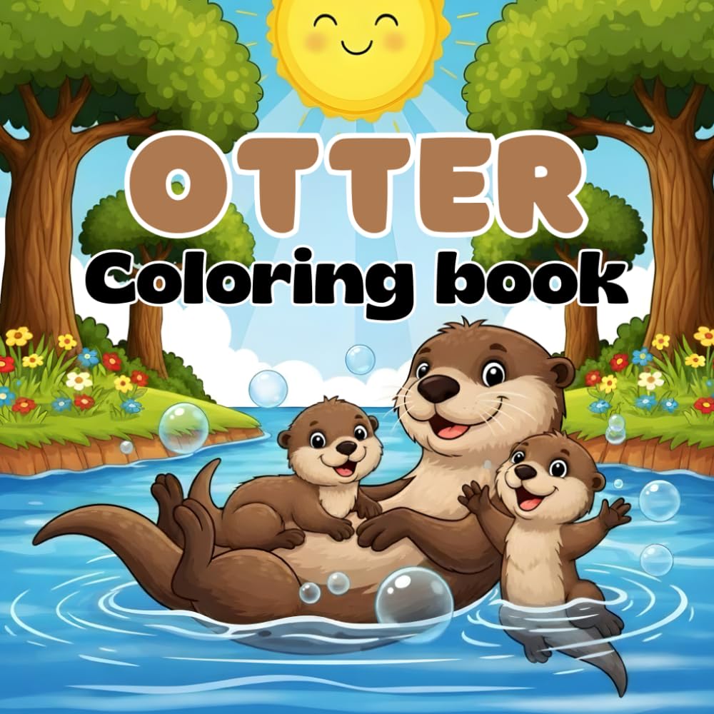 Otter Coloring Book: Fun and Easy Coloring Pages with Cute Otter Adventures in Nature