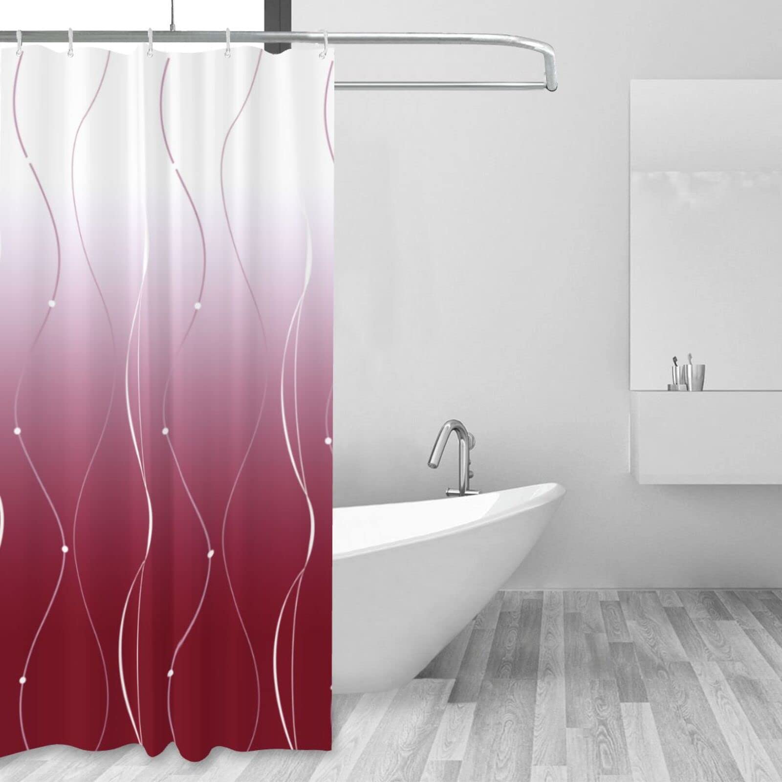 ROOKOPR red Shower Curtains for Bathroom,red Shower Curtain
