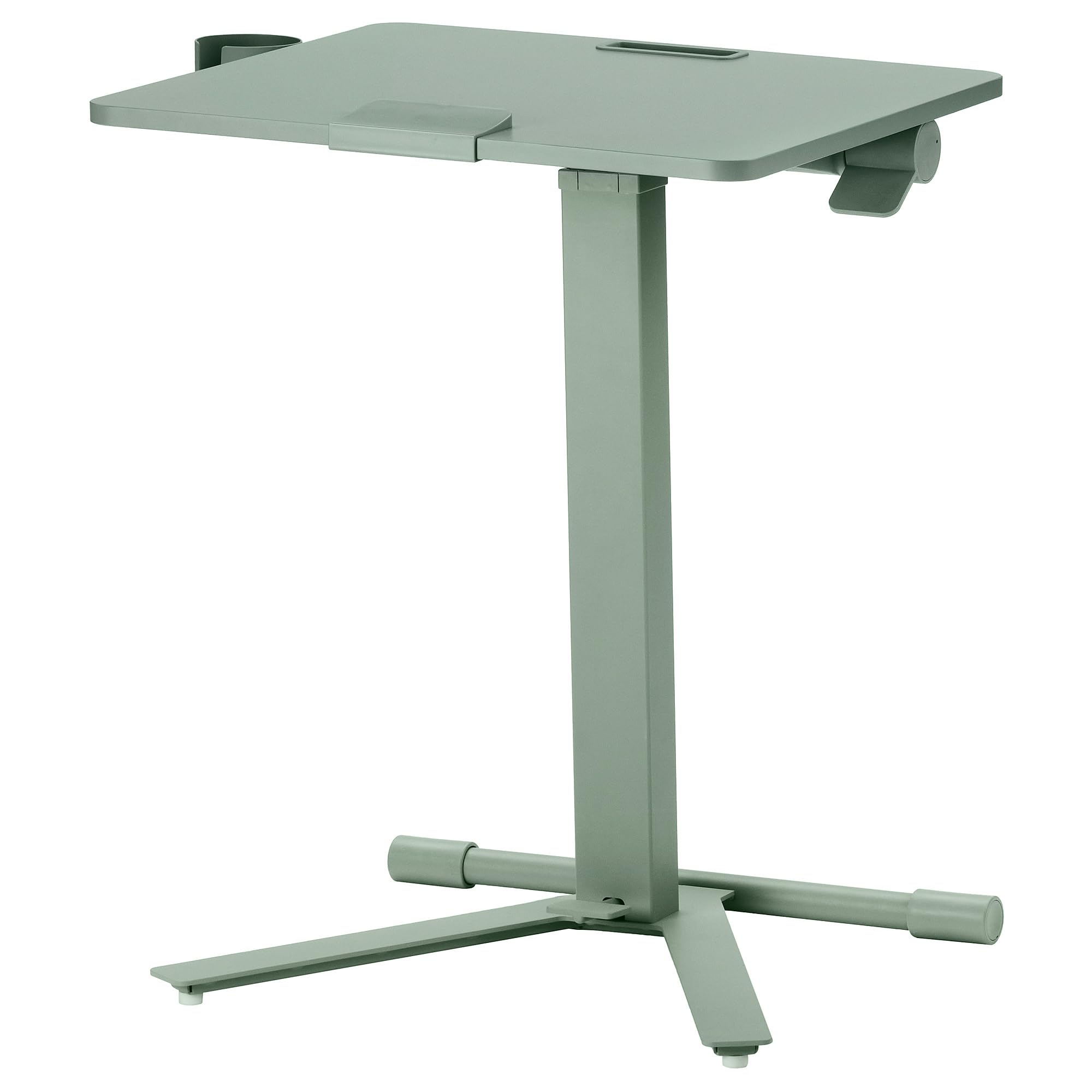 Table ordinateur portable à roulettes verte 66 x 50 cm avec plateau ergonomique