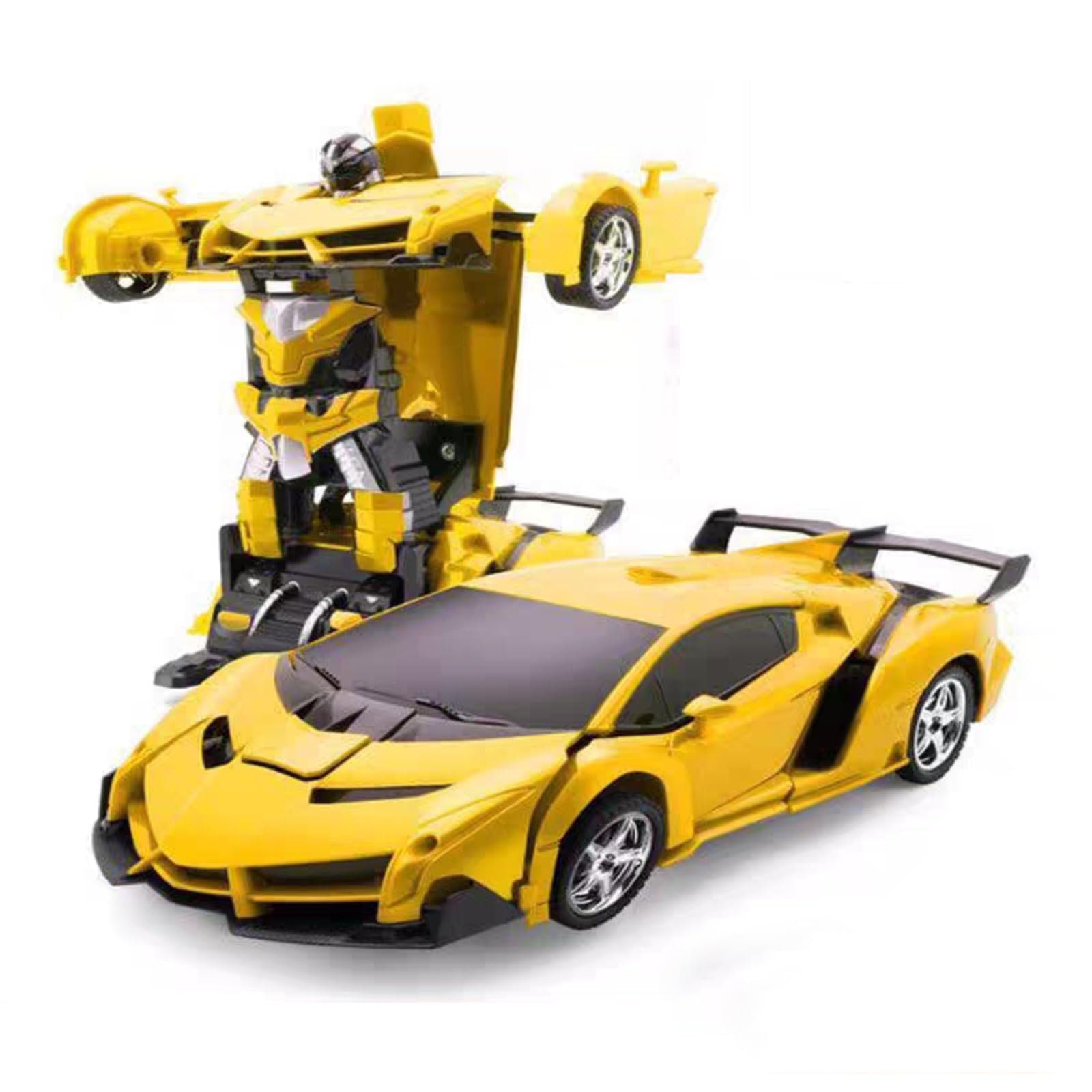 Remote Control Transform Car, GROIC Robot Deformation RC Car Toy, 2.4Ghz 1:18 Scale Transforming Vehicles, Stunt Race Car-One Button Transformation & 360° Rotating Drifting & Lights, Gift for Kids 3+
