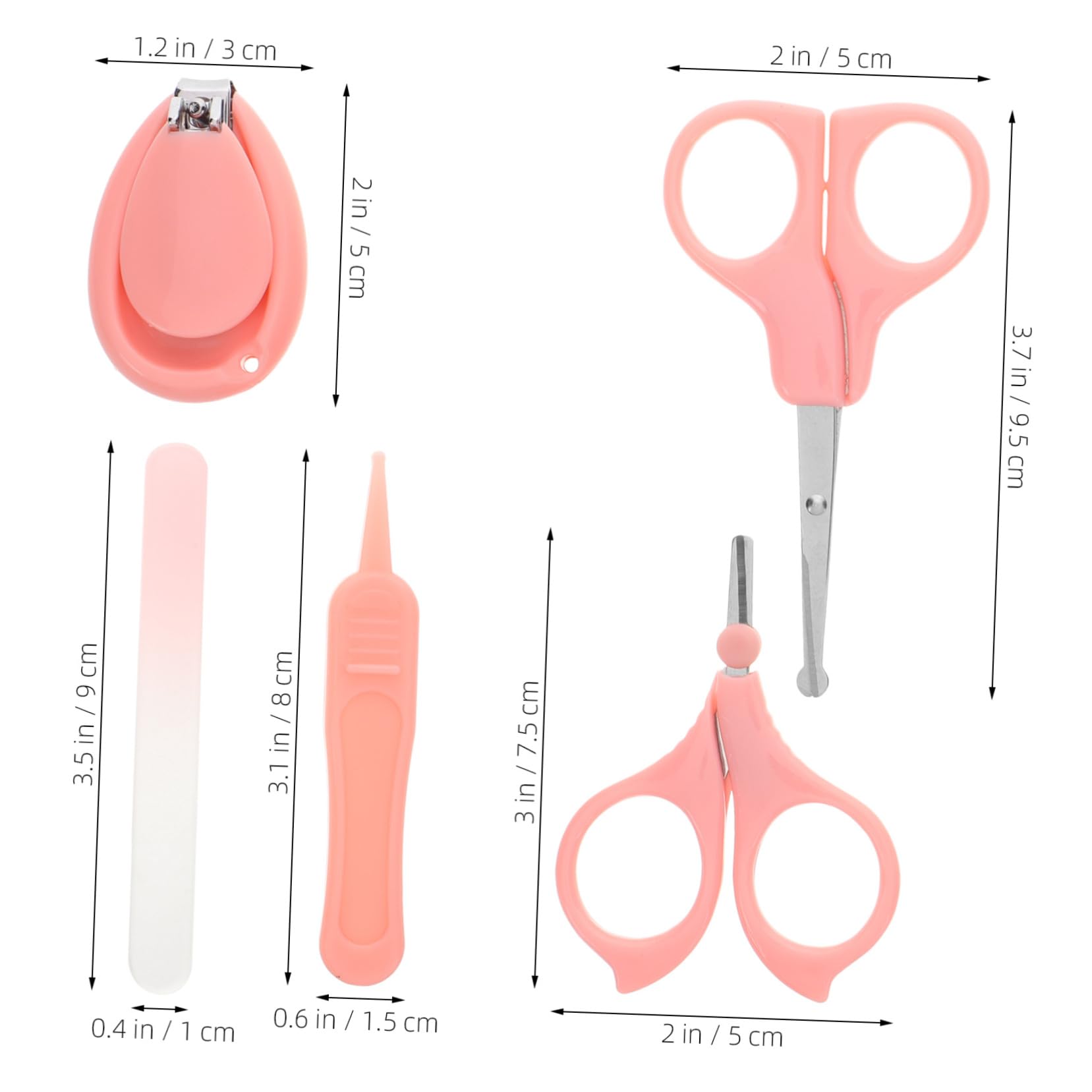 Toyvian Baby Grooming Kit 5-in-1 Nail Care Set for Newborns Clippers Scissors File Tweezer and Case