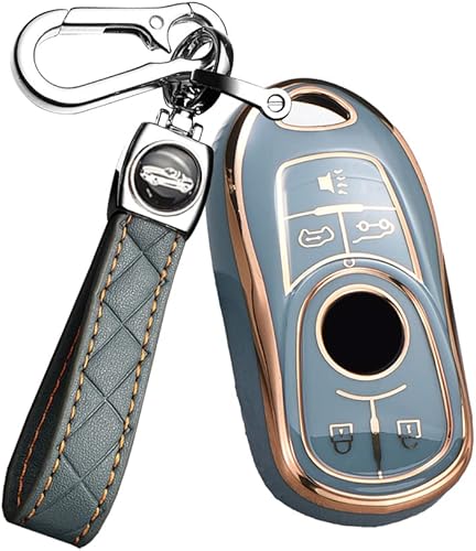 Miniatura 8 de ontto Funda para llavero Buick Envision Enclave Regal Lacrosse 2023, protección completa, borde dorado, TPU, funda con elegante guante para llave de