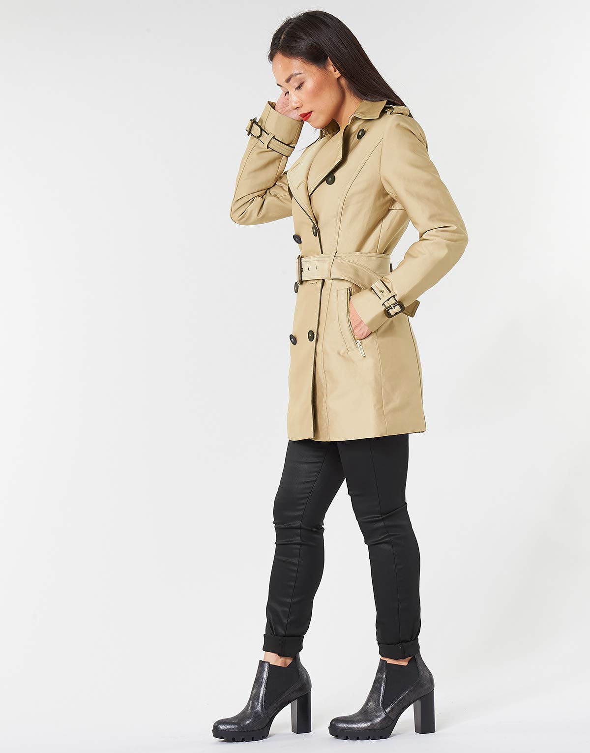Morgan Trench droit boutonné et ceinturé