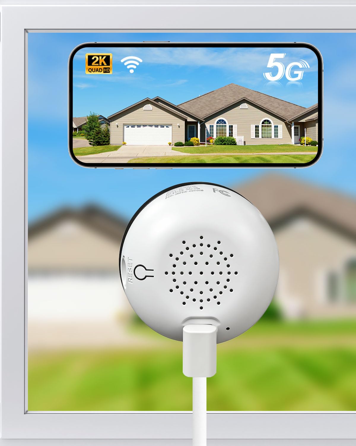 Noorio 4MP 2K Window Camera 5G/2.4GHz WiFi Window Cameras for Home Security