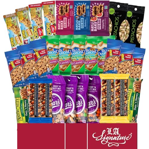 Product Image of the Ultimate Healthy Care Package (30 Count) - Bars & Nuts Variety- Gift Box Bundle Present - Kids, Adults, Boys, Girls, College Student,