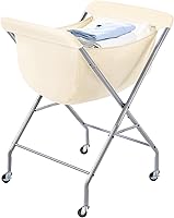 ELYKEN 33" Rolling Laundry Cart with Wheels, Removable Liner Bag, Sturdy Metal Frame & Brake Casters - 118L Large Capacity Hamper