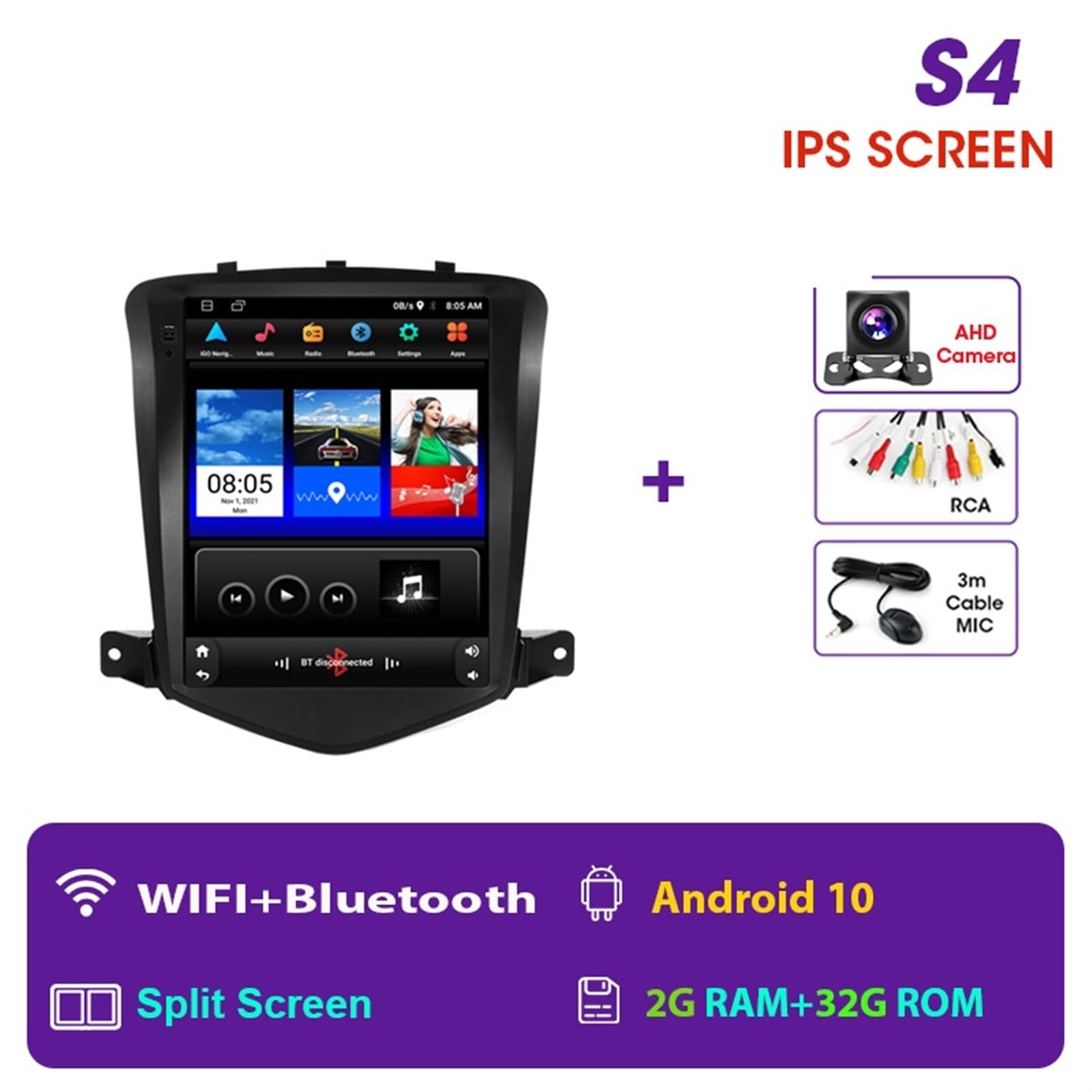 Nawigacja satelitarna Radio Samochodowe Stereo Multimedialny Odtwarzacz Wideo Nawigacja GPS(S4-camera)
