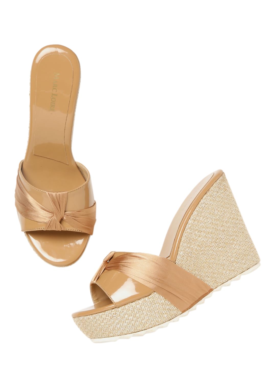 Marc Loire Womens Beige Open Toe High Heel Slip On Wedges Footwear, 8 UK (B09HHKXNR4) Amazon Price History, Amazon Price Tracker