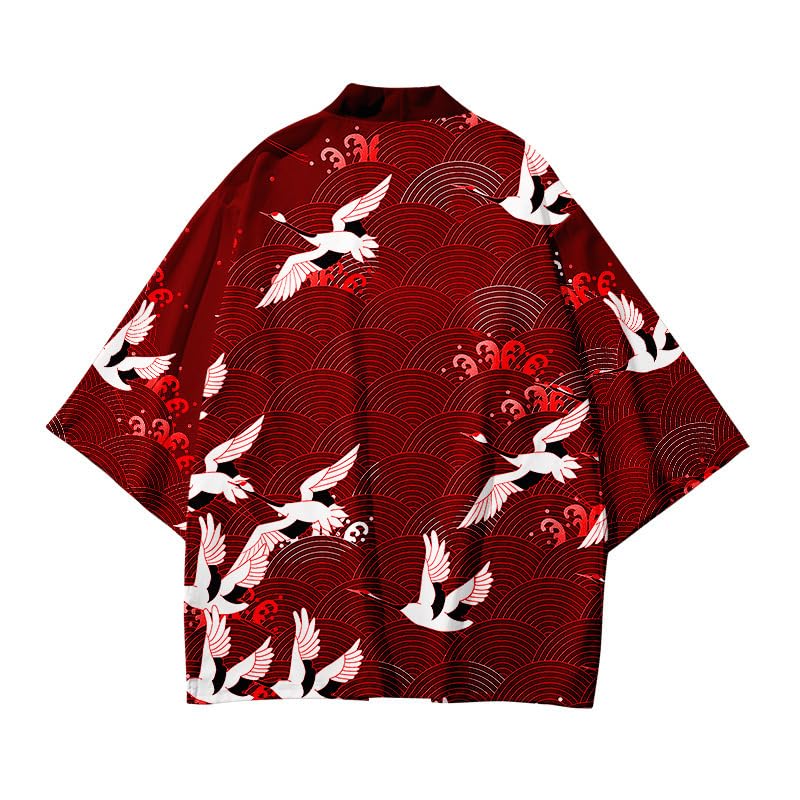 Image of DOVWOER Women's and Men Cardigan Jackets Japanese Kimono Casual Open Front Lightweight Coat