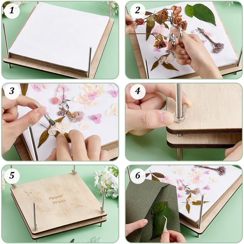Kit de Presse à Fleurs en Bois 27.5x27.5cm 8 Couches PH PandaHall