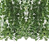 GTIDEA 24 Strands 168 Feet Fake Vines Artificial Ivy Garland Hanging Plants Greenery Garland Backdro