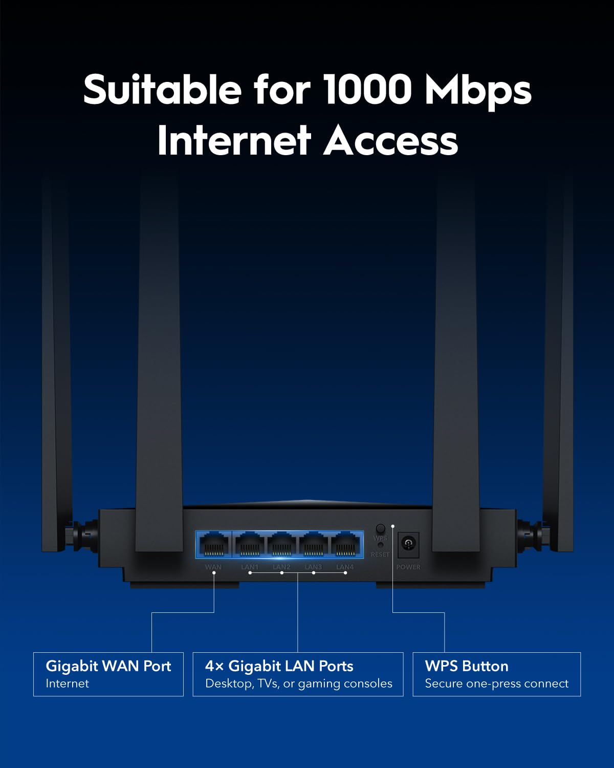 Cudy BE3600 WiFi 7 Gigabit 4 Stream Dual Band Router WR3600 MU-MIMO Antenne Ad Alto Guadagno Client e Server VPN, Controllo Cloud, Cudy APP