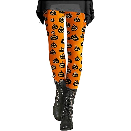 Halloween Women's Autumn and Winter Leggings Artistic Printed Soft Stretchy Pants