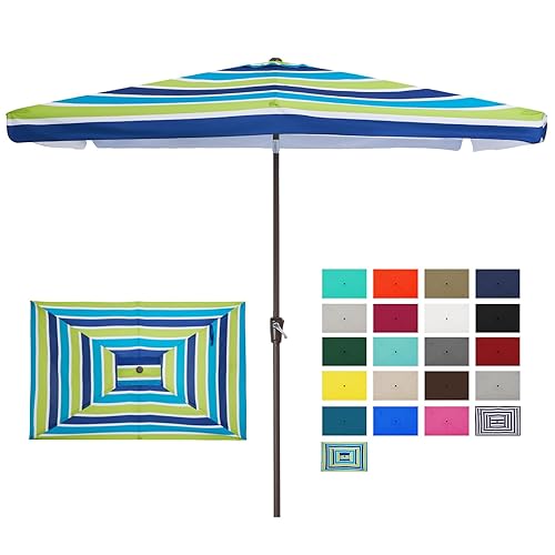 JEAREY 6.5x10 ft Rectangular Patio Umbrellas Outdoor Table Market Umbrella