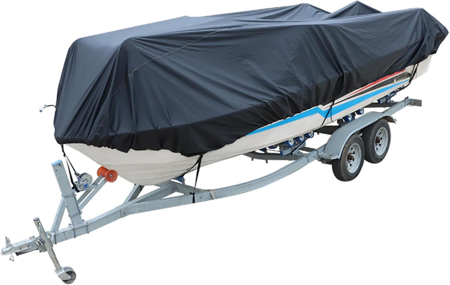 11-13FT Heavy Duty Trailerable Boat Cover Fits V-Hull Tri-Hull Runabout Bass Fishing Boats