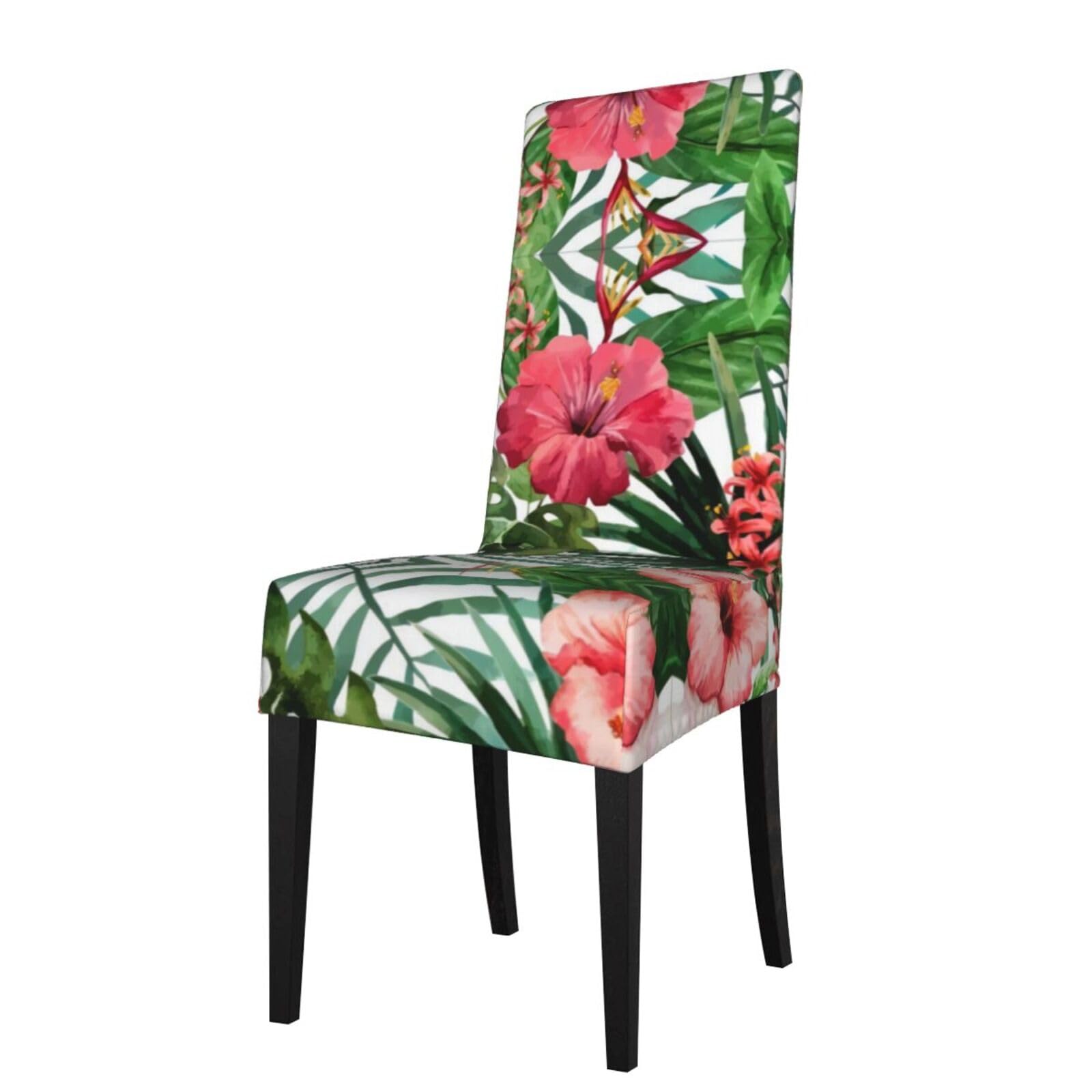 HJFCZH Hibiscus Flower Prints Protection Cover for Dining Chair - Stretchable Chair Throw Covers for Dining Room, Hotel Event Party