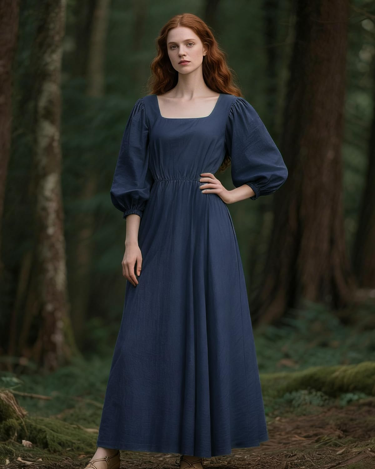 Joukavor Womens Renaissance Dress Medieval Costume for Fairy Witch Princess Elf Ren Faire Wedding Halloween Cosplay - Image 2