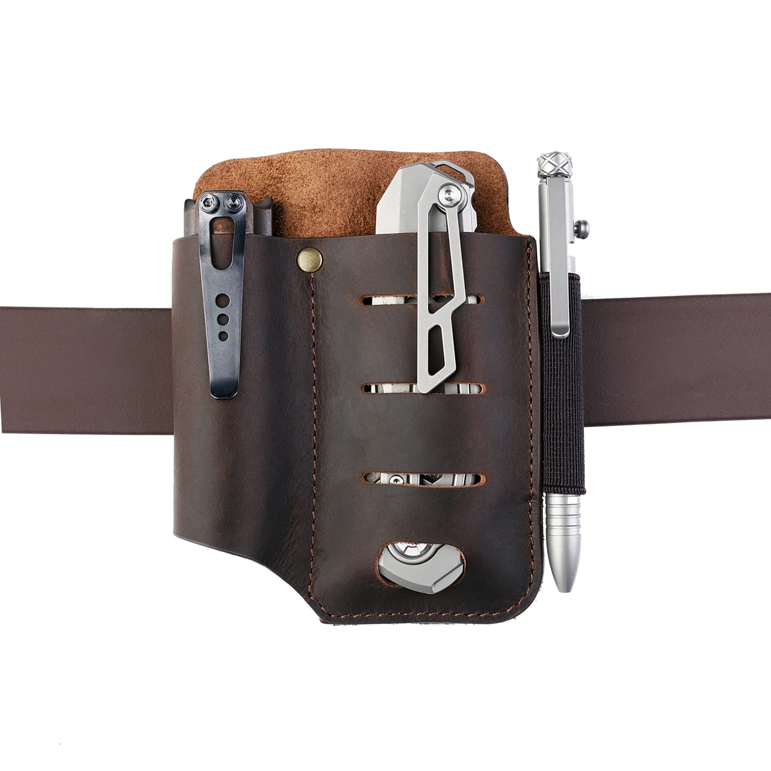 Buy VIPERADE PJ15 EDC Leather Sheath, Flashlight Holster/Pocket Knife Sheath/Tactical pen Sheath