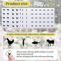 Vista 2 de OLYCRAFT 2400 calcomanías negras de comida de 4 estilos, calcomanías de elección de alimentos de 0.4 pulgadas, calcomanías para tarjetas de lugar