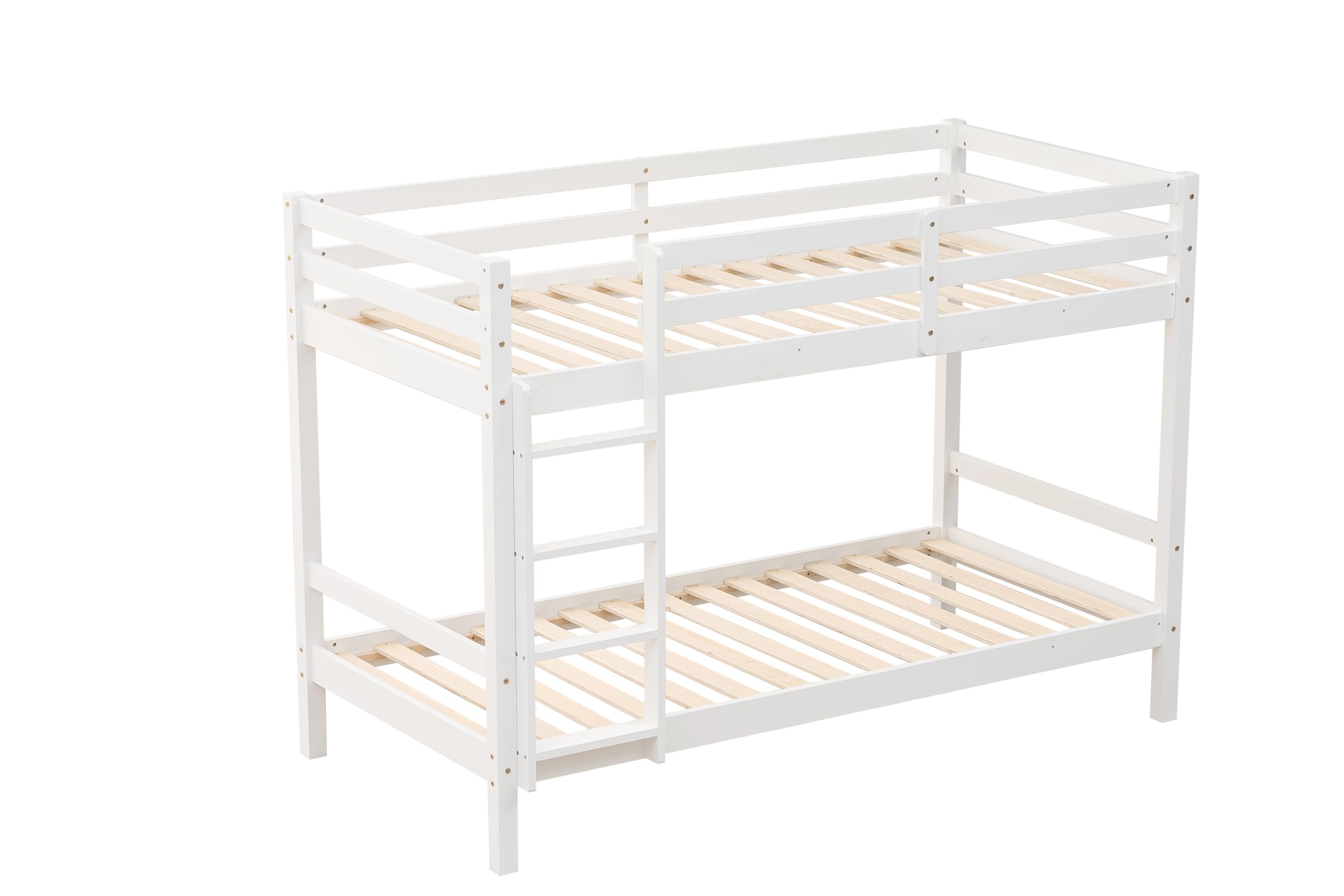 Mobelcenter, Litera Olivia de Pino Macizo Reversible, Blanco, 90x190 cm, con Somieres Incluidos, para Habitaciones Infantiles y Juveniles, Medidas: Ancho: 198cm x Fondo: 97cm x Alto: 140cm (1615)