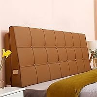 Vista 1 de Almohada tapizada con botones de cuero para cabecero King, respaldo de lectura, soporte lumbar, almohada de cuña para sofá cama, litera con funda