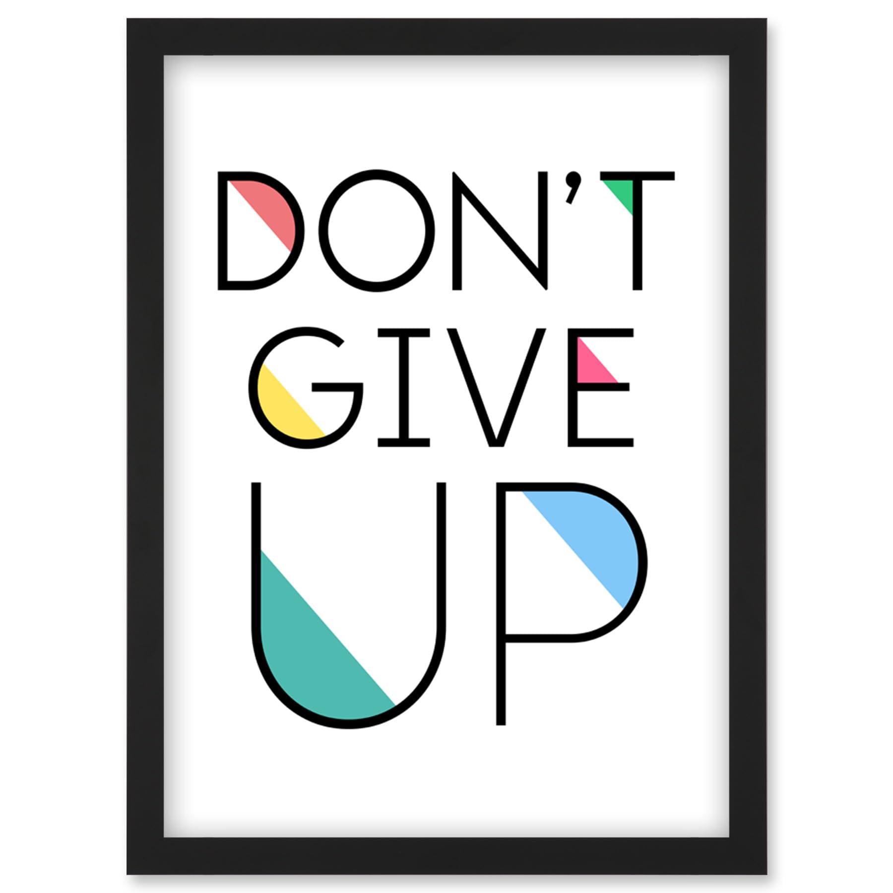 Artery8 Don't Give Up Inspirational Positive Motivational Gym Workout Living Room Aesthetic Artwork Framed Wall Art Print A4