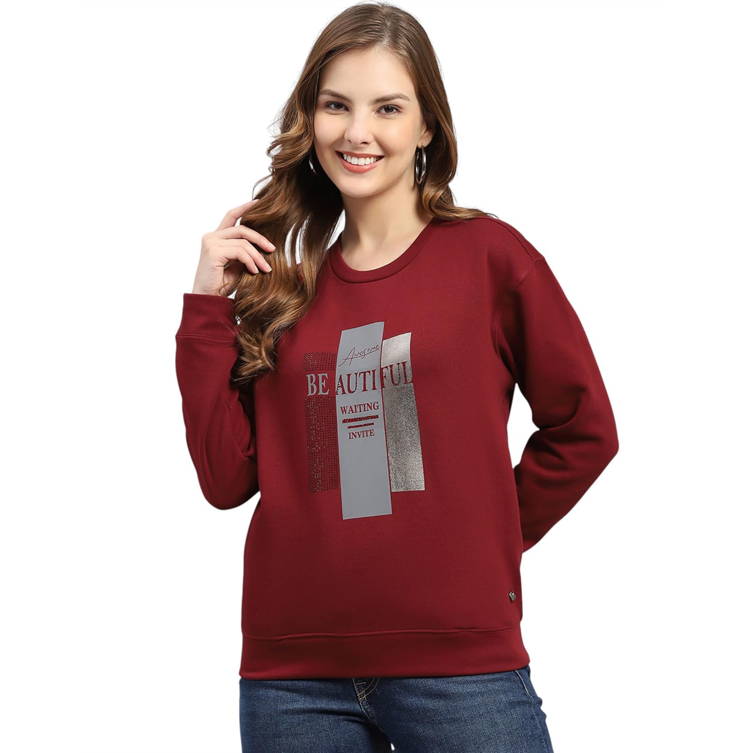 monte carlo Womens Regular Fit Printed Pull On Full Sleeve Winter Sweatshirt | Warm Pullover for Ladies | Soft Comfortable Casual Winter Wear for Women's (Pack of 1)-picture-41