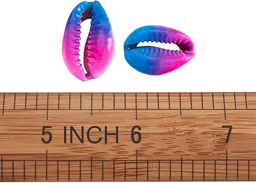 Vista 69 de Cheriswelry 50 cuentas de concha galvanizadas, conchas de cauri en espiral, conchas de mar, verano, playa, cuentas espaciadoras sueltas