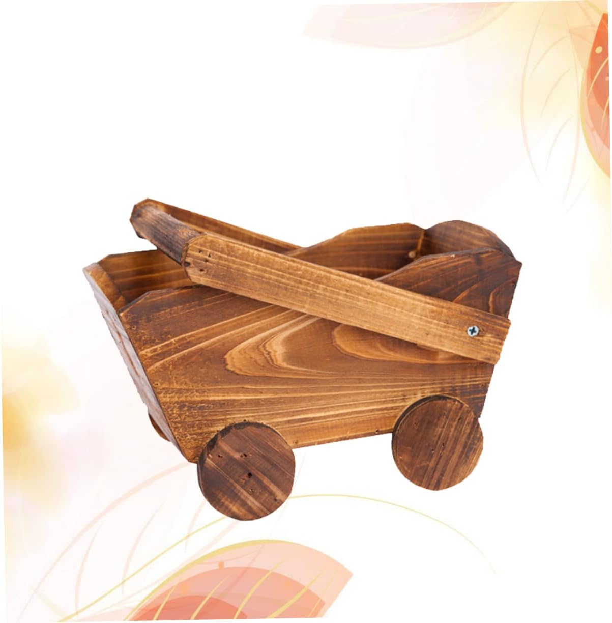 Cartoon Wheel Flower Pot for Succulents Carbonized Imitation Wood Planter Cute Home Decoration Nursery Basin Indoor Gardening