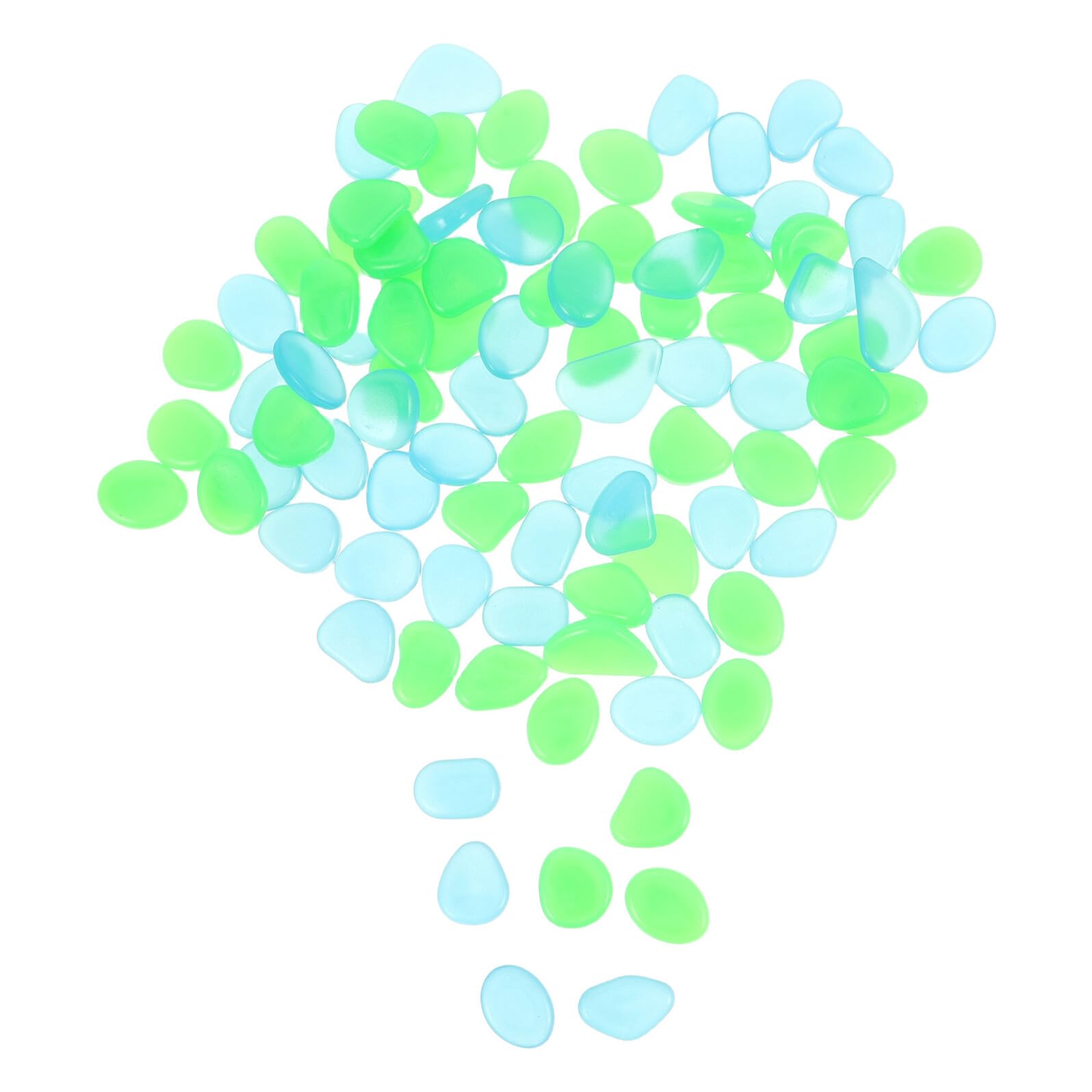 Piedras Luminosas de Resina para Acuarios y Jardines Guijarros Decorativos Azul y Verde de 20-30 MM 500 Unidades para Decoración de Senderos Peceras y Macetas