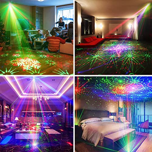 Image of 6 Designs Mini Laser Projector Stage Lighting, Sound Activated DJ Lights - Perfect for Parties, Diwali, Weddings and Home Decor - includes Mini-Tripod Stand (Corded Electric)