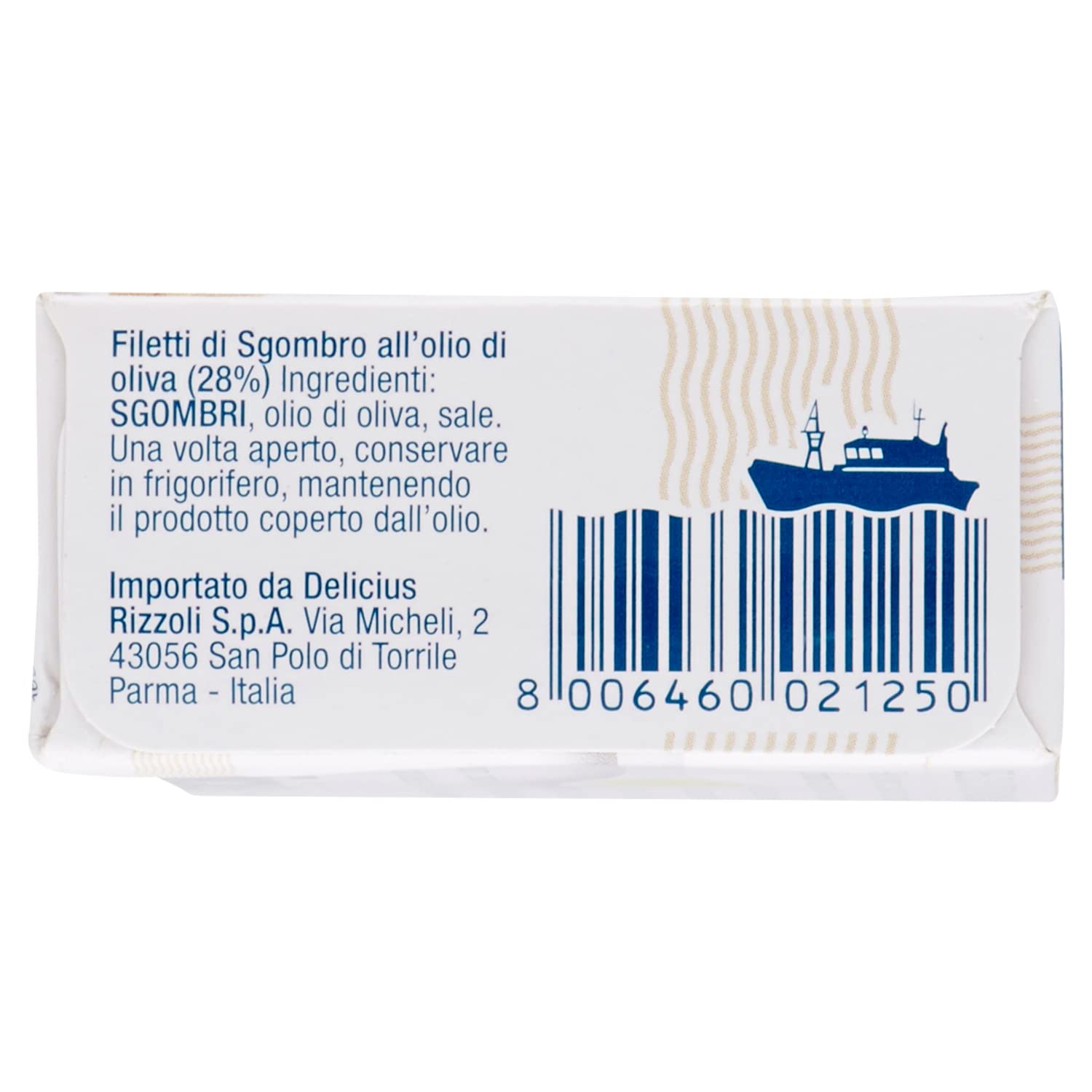 Scatola di Filetti di Sgombro in olio di oliva, 125g (10 pezzi)