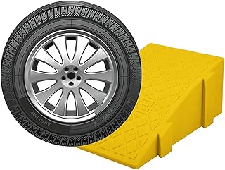 Rampa portátil para silla de ruedas para entrada, aceras, escalones, rampa de motocicleta para coches bajos, color amarillo, 7 cm.