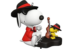 Hallmark Keepsake Christmas Ornament 2022, Peanuts Spotlight on Snoopy Jazzy, Snazzy Friends