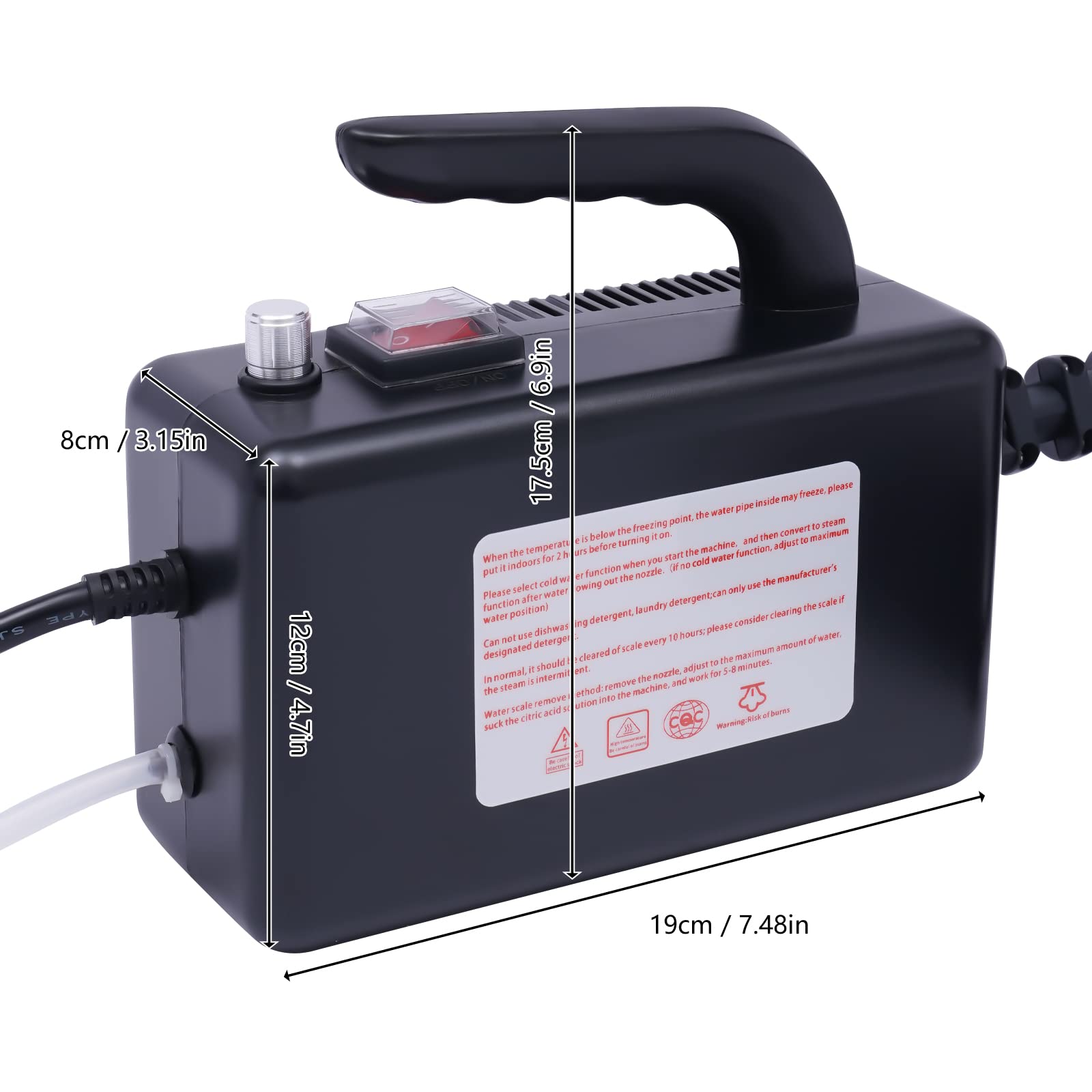 Handheld Steam Cleaner, 110v 1600w Portable High Temperature Multifunction Steam Cleaning Machine For Most Floors, Counters, Windows, Car Seats (Black)