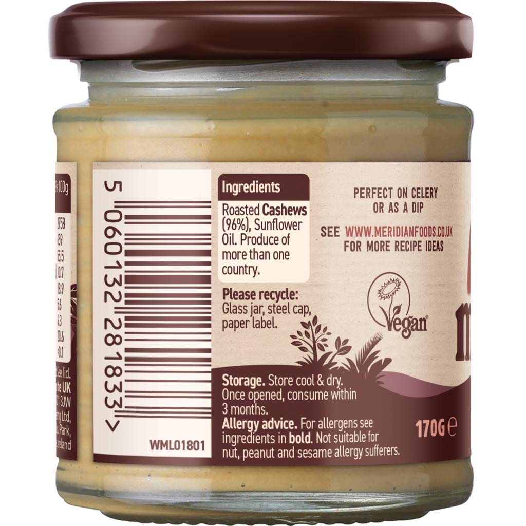 Meridian - Cashew Butter Crunchy 100% - 170g (Case of 6)