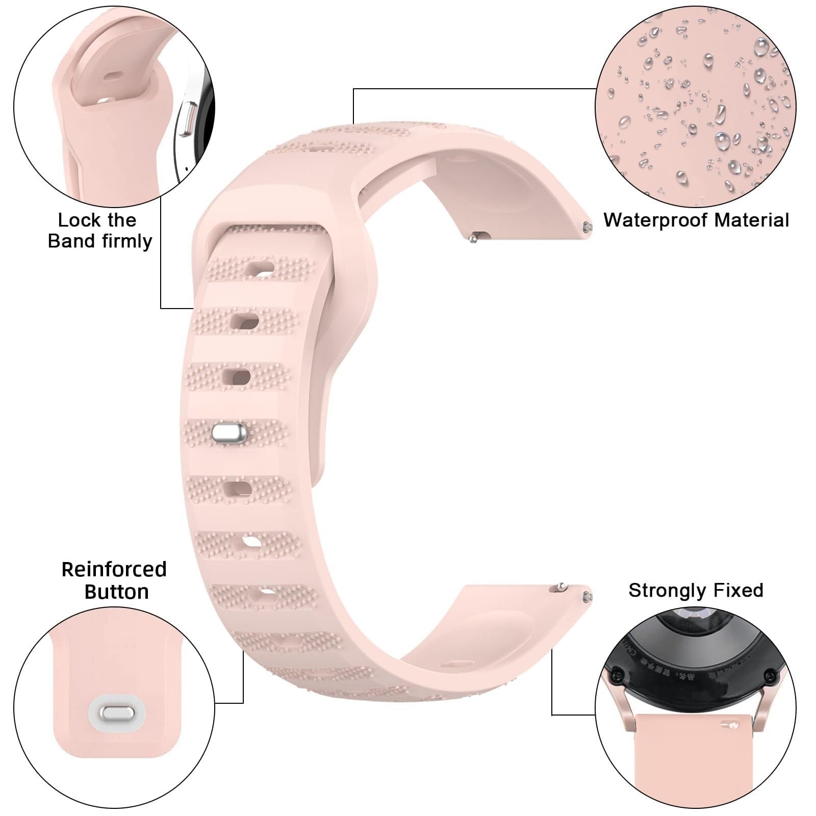 ZUC Cinturini per orologio robusti da 3 pezzi 20mm 22mm, cinturino per orologio a sgancio rapido con fibbia quadrata in metallo ridisegnata, cinturini sportivi di ricambio in morbido silicone traspira