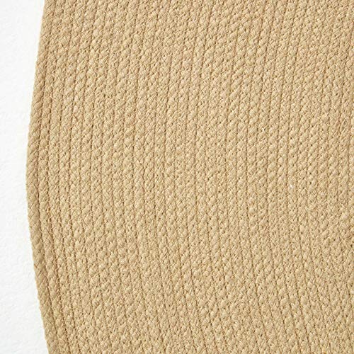 HOMESCAPES Linen Handmade Braided Oval Rug For Bedroom & Living Room Reversible Woven Cotton Small Rug, 60 x 90 cm - Image 3