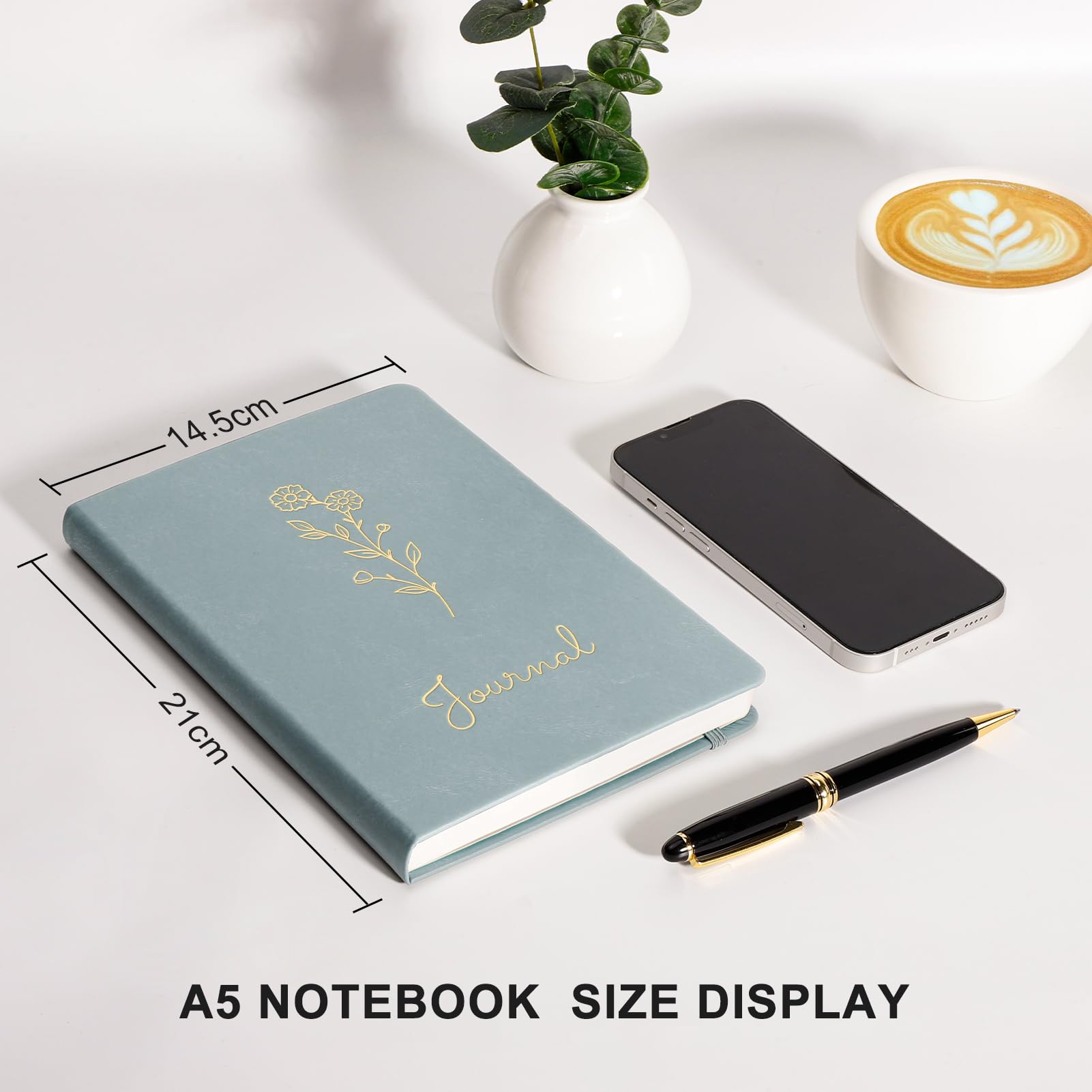 AUTEMPO A5 Journal Notebook Lined, Hardcover Note Book Leather Journals for Women 192 Pages Notebook, 100gsm Lined Paper - Image 4