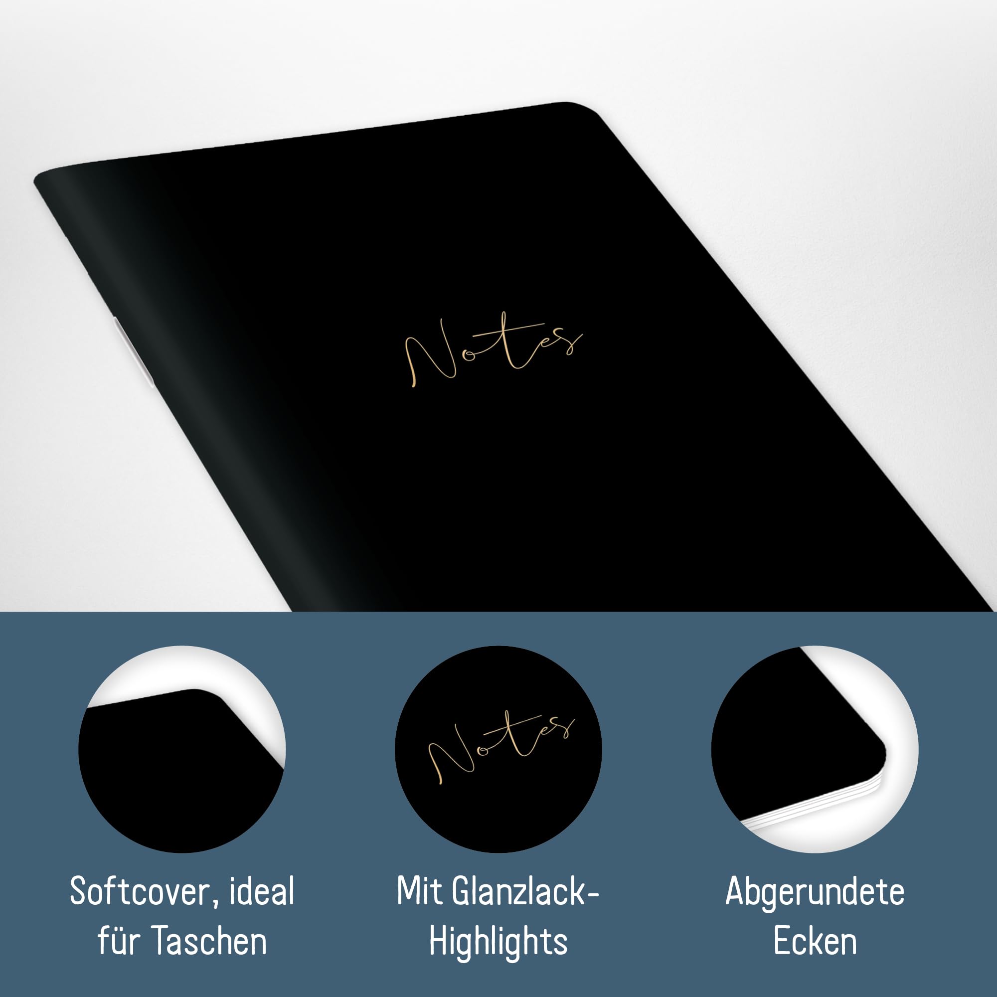 Paper&You® Notebook A6+ Dotted Grid "Black Edition" with 64 Pages, Small Notebook, mini Dotted Journal - Sustainable & Climate-Friendly - Image 2