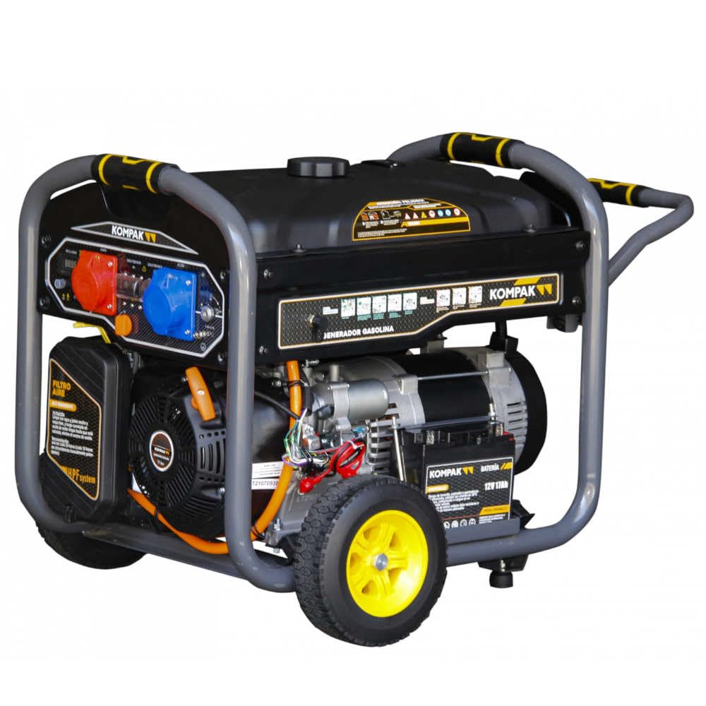 Dual Fuel Strom-Generator 10 kVA | KOMPLETT-SET – Benzin & Propangas Notstromaggregat 230/400 V – fahrbar inkl. 4er-Steckerleiste, Gasflasche & Zubehör