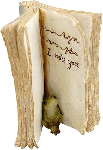 Top Collection Miniatura jardín de hadas y rana terrario escondida en figura de libro