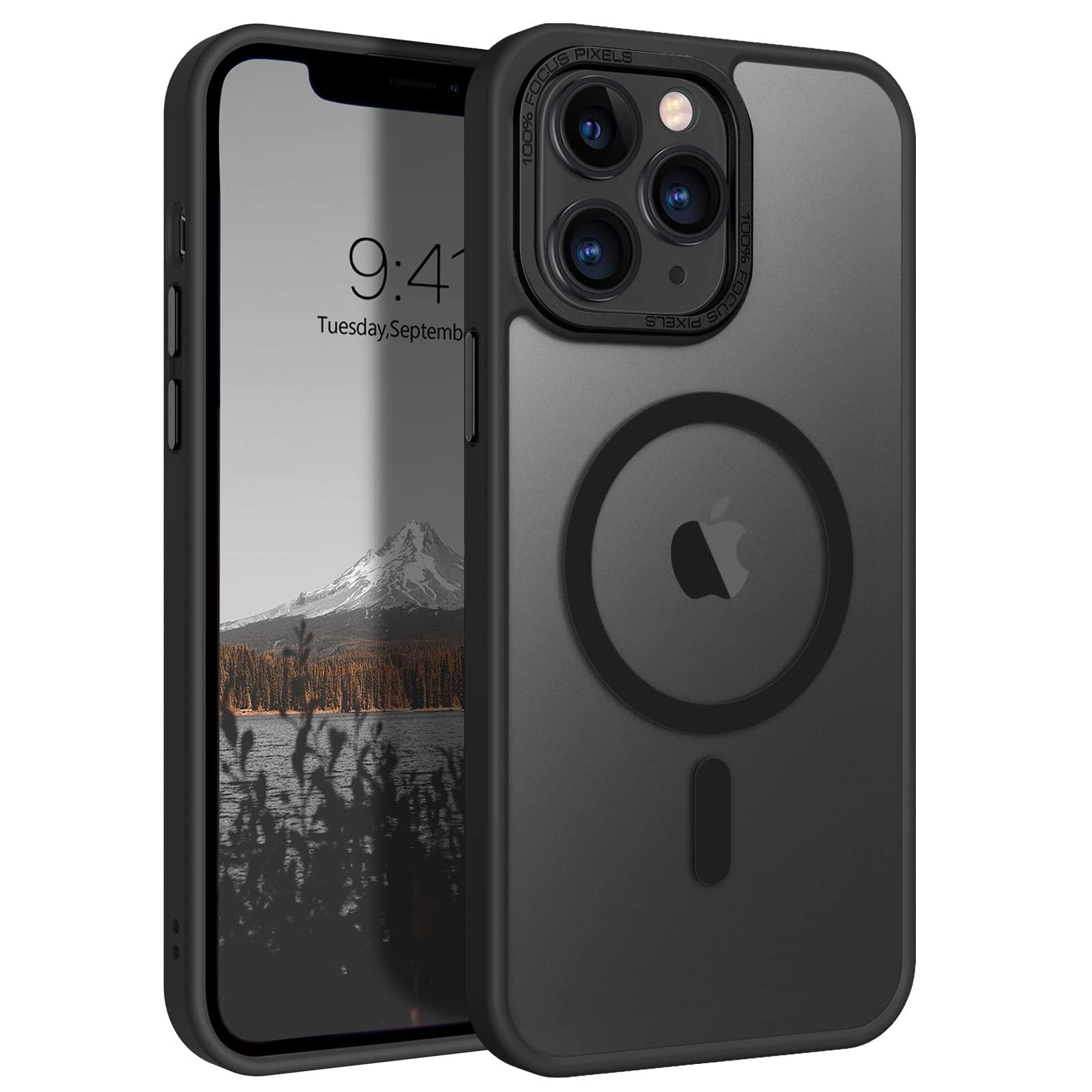 Eligo Magnetic Case for iPhone 11 Pro Max, Compatible with MagSafe Shockproof Protection Cover, Translucent Matte Phone Case with Strong Magnet, Slim Case for Apple 11 Pro Max 6.5 Inch (2019)(Black)