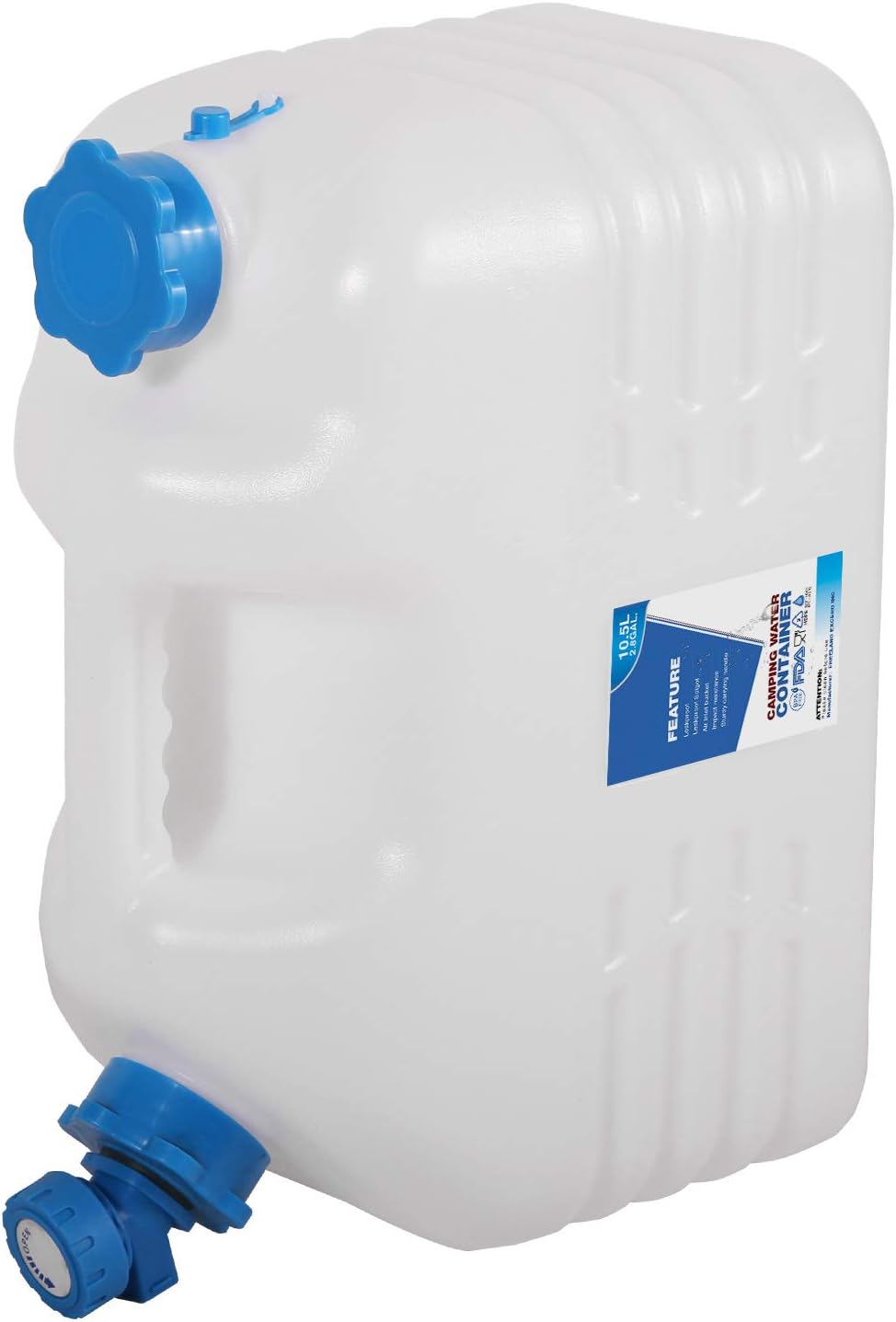 REDCAMP 2.8 Gallon Portable Water Container with Spigot, Water Storage Camp Water Jug for Camping Outdoor Hiking (10.5L) : Sports & Outdoors