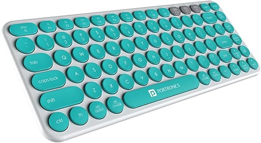 Portronics Bubble 2.0 Wireless Keyboard with Bluetooth + 2.4 GHz Receiver, Connect 3 Devices, Compact TKL Size, 10m Working Range, Function…