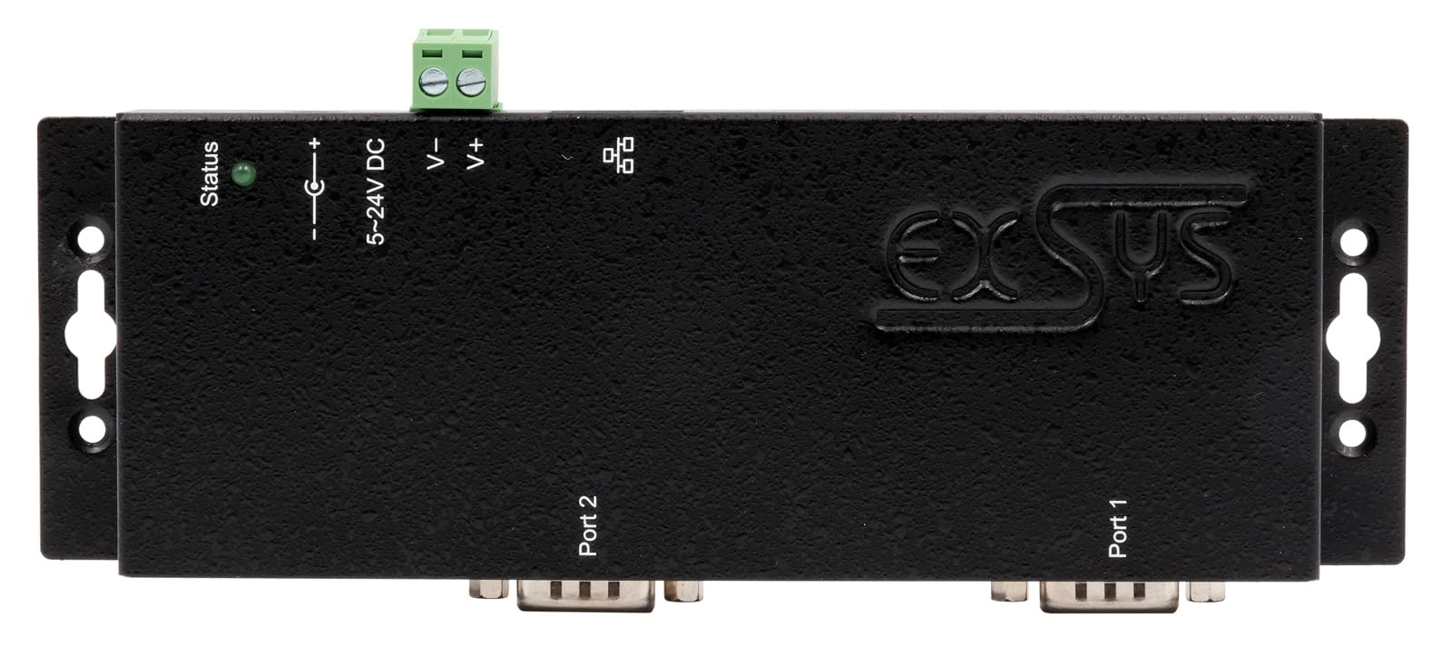 EXSYS EX-6122-2 Ethernet zu Seriell 2 x RS-232/422/485 mit 9 Pin Stecker inkl. Virtual Com Software