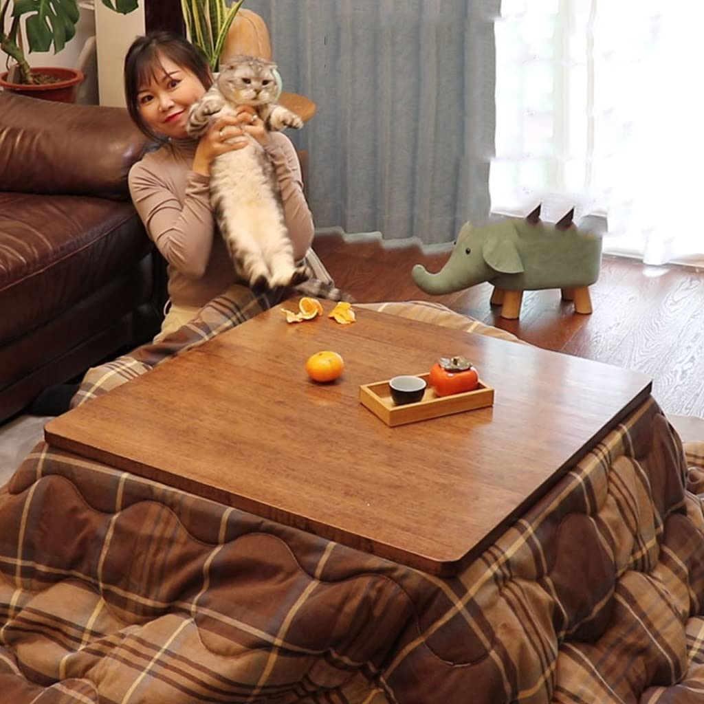 Set da Tavolo in Legno Giapponese Kotatsu con riscaldatore e Coperta, Tappetino, Tavolo da tè da tè riscaldato Set di trapunti futon di 4 per la casa e la casa Inverno, Quadrato, Rosso