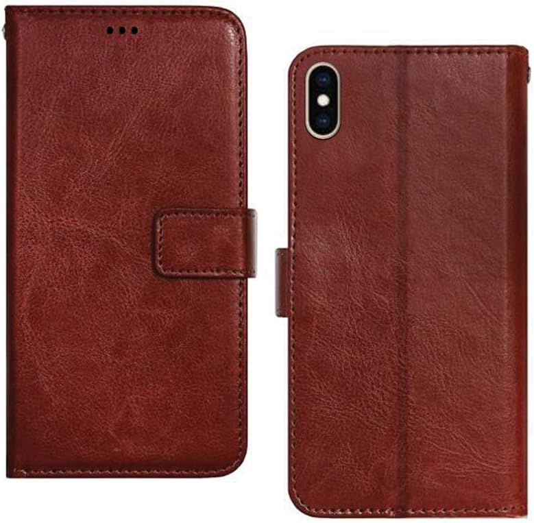 Apple iPhone Xs Max Flip Case | Premium Leather Finish | with Card Pockets | Wallet Stand |Complete Protection Flip Cover for Apple iPhone Xs Max - Brown