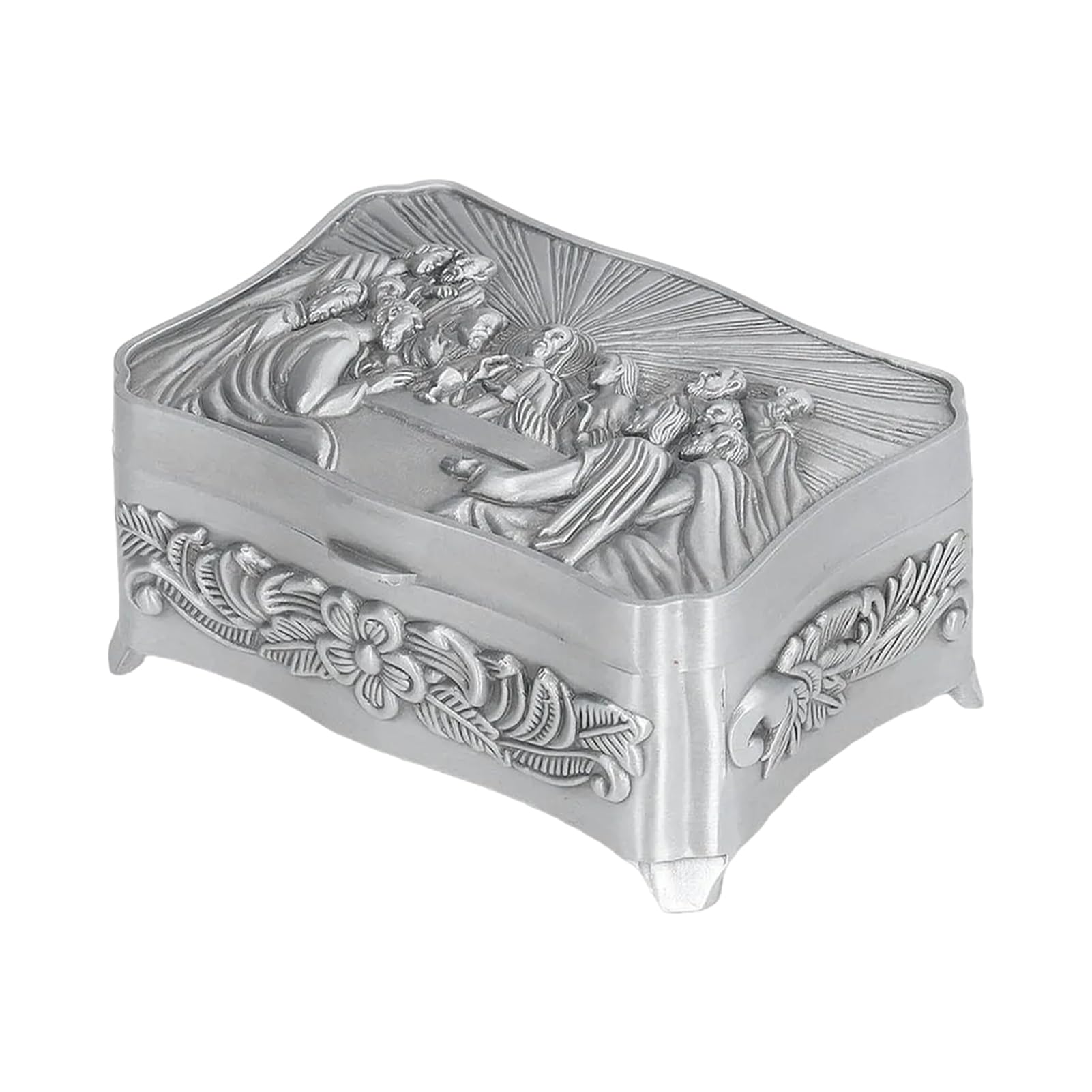 Portagioielli Vintage Per Rosario E Collane – Scatolina In Lega Di Zinco, 8x5x3.6 Cm, Antigroviglio, Per Anelli E Bracciali