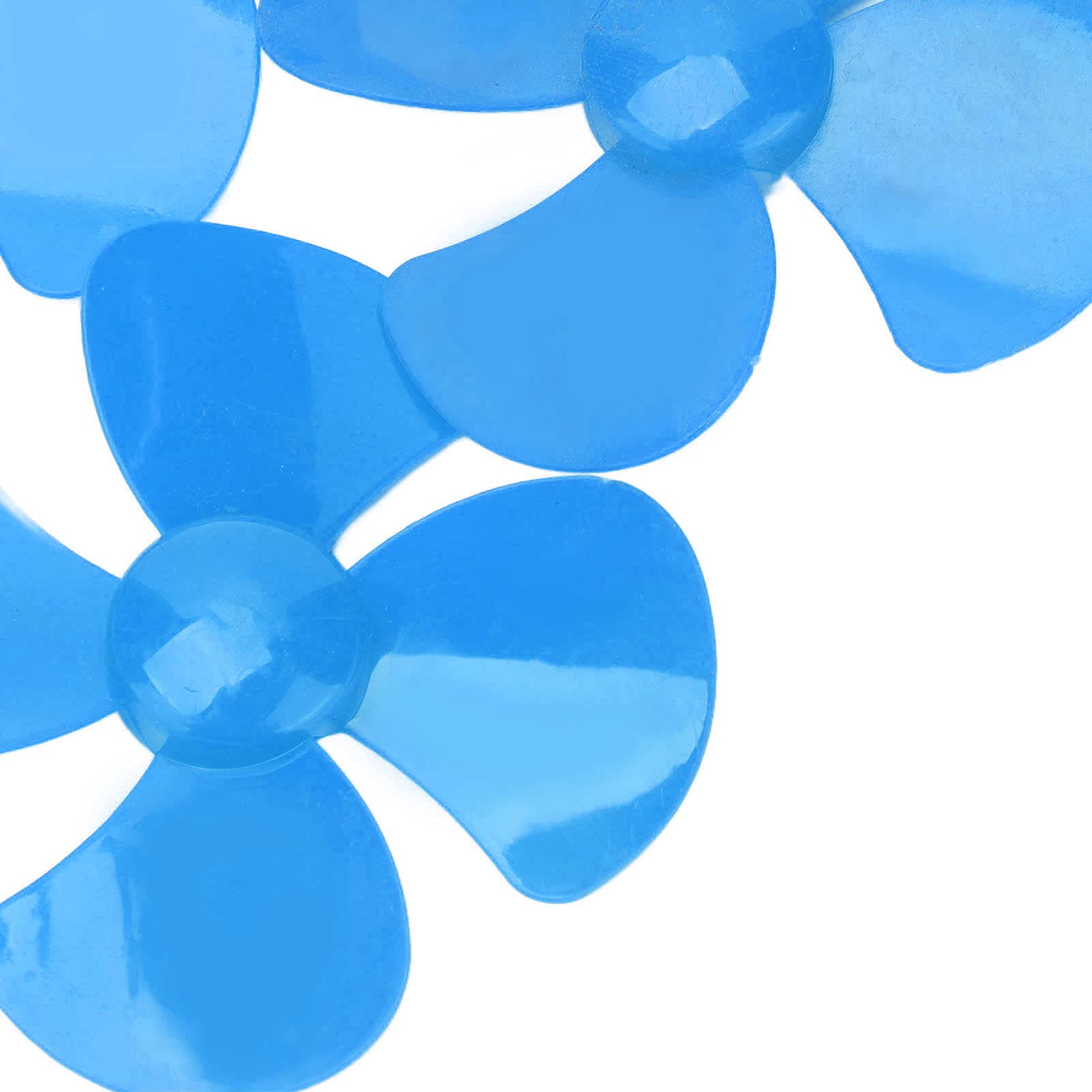 Eliche in plastica, elica a 4 pale da 80 mm di diametro con foro da 2 mm per giocattoli fai da te per l'artigianato(blu)